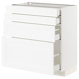 METOD / MAXIMERA Base cab 4 frnts/4 drawers, white Enköping/white wood effect, 80x41x80 cm