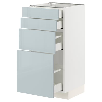 METOD / MAXIMERA Base cab 4 frnts/4 drawers, white/Kallarp light grey-blue, 40x41x80 cm