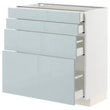 METOD / MAXIMERA Base cab 4 frnts/4 drawers, white/Kallarp light grey-blue, 80x41x80 cm