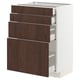 METOD / MAXIMERA Base cab 4 frnts/4 drawers, white/Sinarp brown, 60x41x80 cm