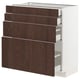METOD / MAXIMERA Base cab 4 frnts/4 drawers, white/Sinarp brown, 80x41x80 cm