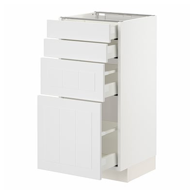 METOD / MAXIMERA Base cab 4 frnts/4 drawers, white/Stensund white, 40x41x80 cm