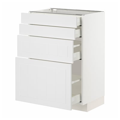 METOD / MAXIMERA Base cab 4 frnts/4 drawers, white/Stensund white, 60x41x80 cm