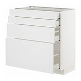 METOD / MAXIMERA Base cab 4 frnts/4 drawers, white/Stensund white, 80x41x80 cm