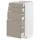 METOD / MAXIMERA Base cab 4 frnts/4 drawers, white/Upplöv matt dark beige, 40x41x80 cm