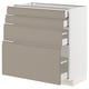 METOD / MAXIMERA Base cab 4 frnts/4 drawers, white/Upplöv matt dark beige, 80x41x80 cm