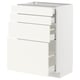Option: METOD / MAXIMERA Base cab 4 frnts/4 drawers, white/Vallstena white, 60x41x80 cm