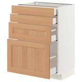 METOD / MAXIMERA Base cab 4 frnts/4 drawers, white/Vedhamn oak, 60x41x80 cm
