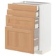 METOD / MAXIMERA Base cab 4 frnts/4 drawers, white/Vedhamn oak, 60x41x80 cm