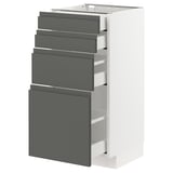 METOD / MAXIMERA Base cab 4 frnts/4 drawers, white/Voxtorp dark grey, 40x41x80 cm