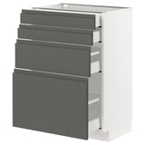 METOD / MAXIMERA Base cab 4 frnts/4 drawers, white/Voxtorp dark grey, 60x41x80 cm