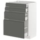 Option: METOD / MAXIMERA Base cab 4 frnts/4 drawers, white/Voxtorp dark grey, 60x41x80 cm