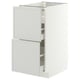 METOD / MAXIMERA Base cab f hob/2 fronts/3 drawers, white/Aspudden light grey, 40x60x80 cm