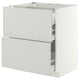 METOD / MAXIMERA Base cab f hob/2 fronts/3 drawers, white/Aspudden light grey, 75x60x80 cm