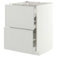 METOD / MAXIMERA Base cab f hob/2 fronts/3 drawers, white/Aspudden light grey, 60x60x80 cm