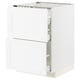 METOD / MAXIMERA Base cab f hob/2 fronts/3 drawers, white Enköping/white wood effect, 60x60x80 cm