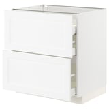 METOD / MAXIMERA Base cab f hob/2 fronts/3 drawers, white Enköping/white wood effect, 80x60x80 cm