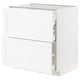 METOD / MAXIMERA Base cab f hob/2 fronts/3 drawers, white Enköping/white wood effect, 80x60x80 cm