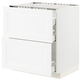METOD / MAXIMERA Base cab f hob/2 fronts/3 drawers, white Enköping/white wood effect, 75x60x80 cm