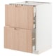 METOD / MAXIMERA Base cab f hob/2 fronts/3 drawers, white/Fröjered light bamboo, 60x60x80 cm