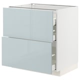 METOD / MAXIMERA Base cab f hob/2 fronts/3 drawers, white/Kallarp light grey-blue, 80x60x80 cm