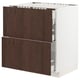 METOD / MAXIMERA Base cab f hob/2 fronts/3 drawers, white/Sinarp brown, 75x60x80 cm
