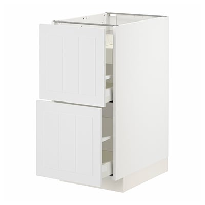 METOD / MAXIMERA Base cab f hob/2 fronts/3 drawers, white/Stensund white, 40x60x80 cm