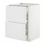 METOD / MAXIMERA Base cab f hob/2 fronts/3 drawers, white/Stensund white, 60x60x80 cm
