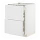 METOD / MAXIMERA Base cab f hob/2 fronts/3 drawers, white/Stensund white, 60x60x80 cm