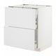 METOD / MAXIMERA Base cab f hob/2 fronts/3 drawers, white/Stensund white, 75x60x80 cm