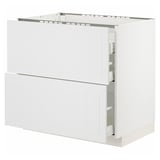 METOD / MAXIMERA Base cab f hob/2 fronts/3 drawers, white/Stensund white, 90x60x80 cm