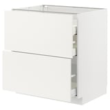 METOD / MAXIMERA Base cab f hob/2 fronts/3 drawers, white/Vallstena white, 80x60x80 cm
