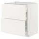 METOD / MAXIMERA Base cab f hob/2 fronts/3 drawers, white/Vallstena white, 80x60x80 cm