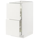 METOD / MAXIMERA Base cab f hob/2 fronts/3 drawers, white/Vallstena white, 40x60x80 cm