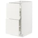 METOD / MAXIMERA Base cab f hob/2 fronts/3 drawers, white/Vallstena white, 40x60x80 cm
