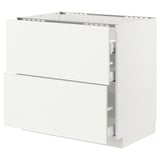 METOD / MAXIMERA Base cab f hob/2 fronts/3 drawers, white/Vallstena white, 90x60x80 cm