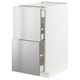 METOD / MAXIMERA Base cab f hob/2 fronts/3 drawers, white/Vårsta stainless steel, 40x60x80 cm