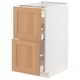 METOD / MAXIMERA Base cab f hob/2 fronts/3 drawers, white/Vedhamn oak, 40x60x80 cm