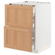 METOD / MAXIMERA Base cab f hob/2 fronts/3 drawers, white/Vedhamn oak, 60x60x80 cm