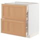 METOD / MAXIMERA Base cab f hob/2 fronts/3 drawers, white/Vedhamn oak, 80x60x80 cm