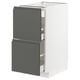 METOD / MAXIMERA Base cab f hob/2 fronts/3 drawers, white/Voxtorp dark grey, 40x60x80 cm