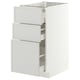 METOD / MAXIMERA Base cab f hob/3 fronts/3 drawers, white/Aspudden light grey, 40x60x80 cm