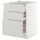 METOD / MAXIMERA Base cab f hob/3 fronts/3 drawers, white/Aspudden light grey, 60x60x80 cm