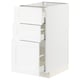 METOD / MAXIMERA Base cab f hob/3 fronts/3 drawers, white Enköping/white wood effect, 40x60x80 cm