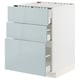 METOD / MAXIMERA Base cab f hob/3 fronts/3 drawers, white/Kallarp light grey-blue, 60x60x80 cm