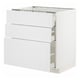 METOD / MAXIMERA Base cab f hob/3 fronts/3 drawers, white/Stensund white, 80x60x80 cm