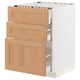 METOD / MAXIMERA Base cab f hob/3 fronts/3 drawers, white/Vedhamn oak, 60x60x80 cm