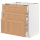 METOD / MAXIMERA Base cab f hob/3 fronts/3 drawers, white/Vedhamn oak, 80x60x80 cm