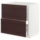METOD / MAXIMERA Base cab f sink+2 fronts/2 drawers, white Askersund/dark brown ash effect, 80x60x80 cm
