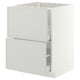 METOD / MAXIMERA Base cab f sink+2 fronts/2 drawers, white/Aspudden light grey, 60x60x80 cm
